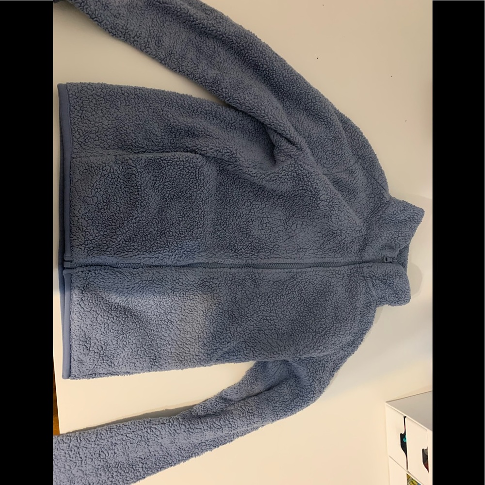 Blue fleece warm jacket